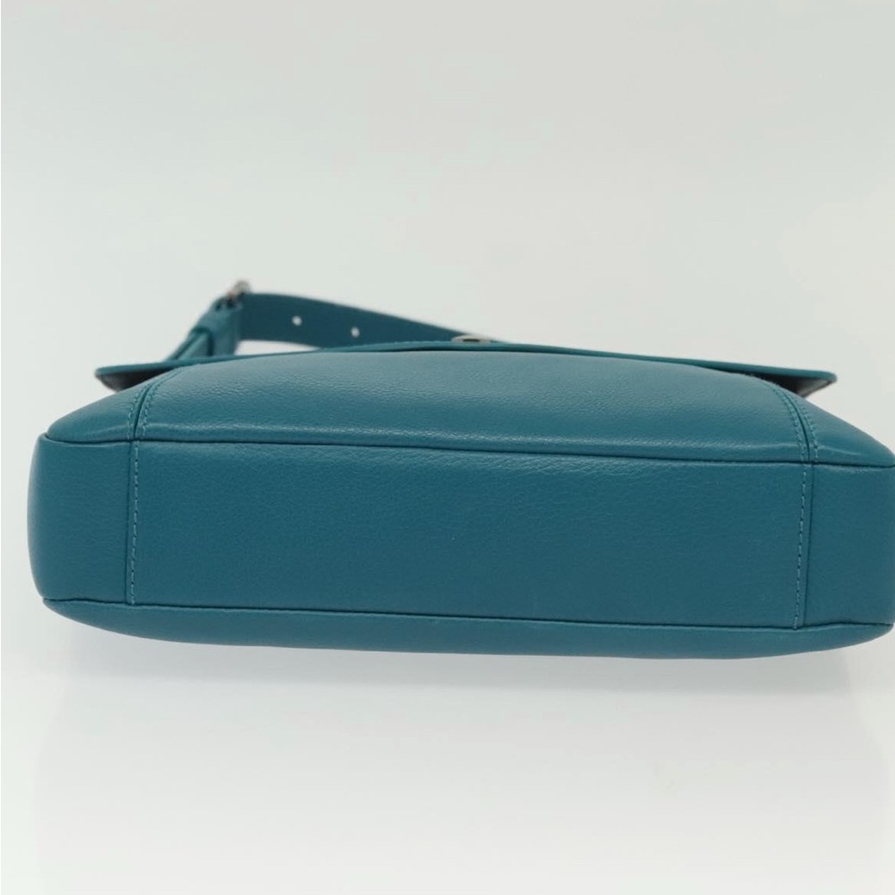 BVLGARI top handle Shoulder Bag Leather Turquoise Blue - Picture 6 of 14
